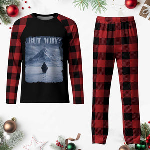 Nihilist Penguin But Why Plaid Pajama Set Snow Mountains Motivational Penguin Meme TS11 Buffalo Plaid Print Your Wear