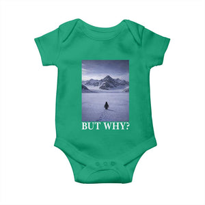 Nihilist Penguin But Why Baby Onesie Lone Penguin Walking Toward Mountain Meme TS11 Irish Green Print Your Wear