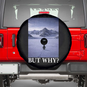 Nihilist Penguin But Why Spare Tire Cover Lone Penguin Walking Toward Mountain Meme TS11 Black Print Your Wear