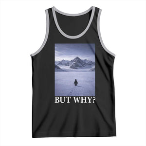 Nihilist Penguin But Why Tank Top Lone Penguin Walking Toward Mountain Meme TS11 Black Athletic Heather Print Your Wear