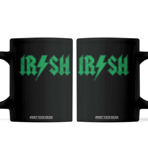 Funny Irish Rocker St Patrickss Day Lightning Bolt Rock and Roll Coffee Mug TS11 Black Print Your Wear
