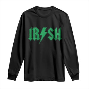 Funny Irish Rocker St Patrickss Day Lightning Bolt Rock and Roll Long Sleeve Shirt TS11 Black Print Your Wear