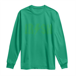 Funny Irish Rocker St Patrickss Day Lightning Bolt Rock and Roll Long Sleeve Shirt TS11 Irish Green Print Your Wear