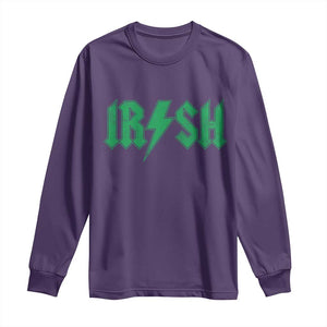 Funny Irish Rocker St Patrickss Day Lightning Bolt Rock and Roll Long Sleeve Shirt TS11 Purple Print Your Wear