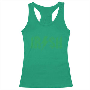 Funny Irish Rocker St Patrickss Day Lightning Bolt Rock and Roll Racerback Tank Top TS11 Irish Green Print Your Wear
