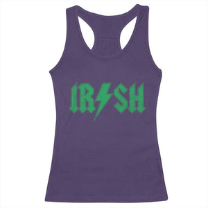 Funny Irish Rocker St Patrickss Day Lightning Bolt Rock and Roll Racerback Tank Top TS11 Purple Print Your Wear