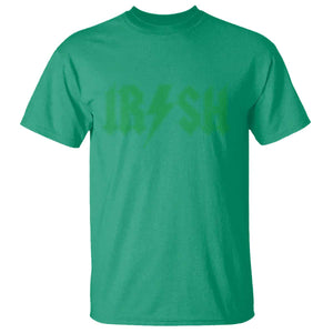 Funny Irish Rocker St Patrickss Day Lightning Bolt Rock and Roll T Shirt TS11 Irish Green Print Your Wear