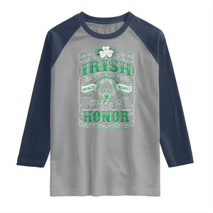 Vintage Irish Pride And Honor St Patricks Day Raglan Shirt TS11 Sport Gray Navy Print Your Wear
