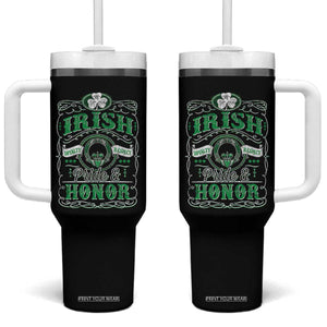Vintage Irish Pride And Honor St Patricks Day Tumbler With Handle TS11 One Size: 40 oz Black Print Your Wear