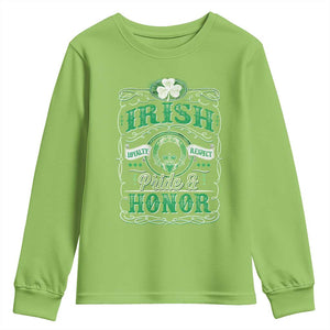 Vintage Irish Pride And Honor St Patricks Day Youth Sweatshirt TS11 Lime Print Your Wear
