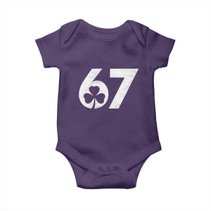 Funny St Patricks Day 67 Six Seven Vintage Shamrock Baby Onesie TS11 Purple Print Your Wear