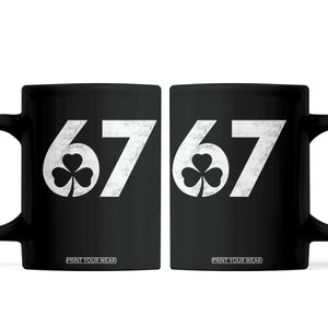 Funny St Patricks Day 67 Six Seven Vintage Shamrock Coffee Mug TS11 Black Print Your Wear