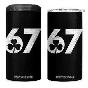 Funny St Patricks Day 67 Six Seven Vintage Shamrock 4 in 1 Can Cooler Tumbler TS11 One Size: 16 oz Black Print Your Wear