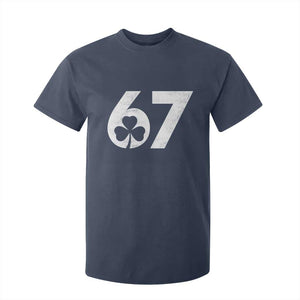 Funny St Patricks Day 67 Six Seven Vintage Shamrock T Shirt For Kid TS11 Navy Print Your Wear