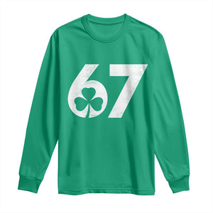 Funny St Patricks Day 67 Six Seven Vintage Shamrock Long Sleeve Shirt TS11 Irish Green Print Your Wear