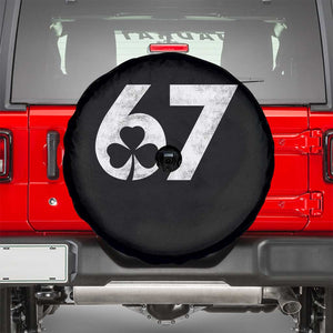 Funny St Patricks Day 67 Six Seven Vintage Shamrock Spare Tire Cover TS11 Black Print Your Wear