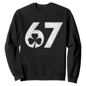 Funny St Patricks Day 67 Six Seven Vintage Shamrock Sweatshirt TS11 Black Print Your Wear
