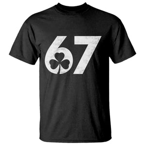 Funny St Patricks Day 67 Six Seven Vintage Shamrock T Shirt TS11 Black Print Your Wear