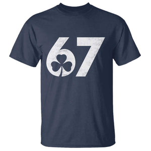 Funny St Patricks Day 67 Six Seven Vintage Shamrock T Shirt TS11 Navy Print Your Wear