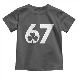 Funny St Patricks Day 67 Six Seven Vintage Shamrock Toddler T Shirt TS11 Dark Heather Print Your Wear
