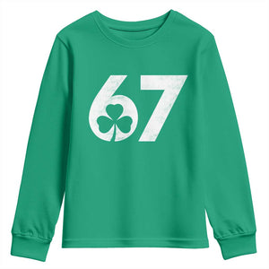 Funny St Patricks Day 67 Six Seven Vintage Shamrock Youth Sweatshirt TS11 Irish Green Print Your Wear