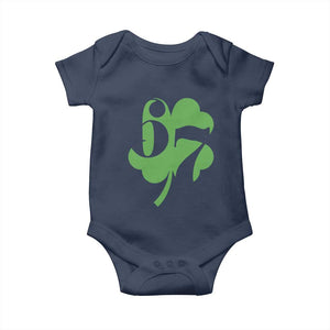 Funny St Patricks Day 67 Six Seven Meme Shamrock Baby Onesie TS11 Navy Print Your Wear
