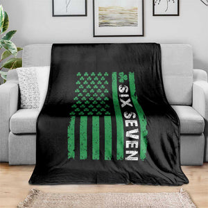 Six Seven 67 St Patricks Day Shamrock Vintage American Flag Throw Blanket TS11 Print Your Wear