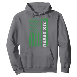 Six Seven 67 St Patricks Day Shamrock Vintage American Flag Hoodie TS11 Charcoal Print Your Wear