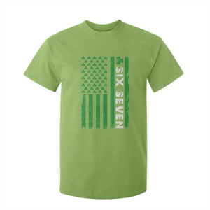 Six Seven 67 St Patricks Day Shamrock Vintage American Flag T Shirt For Kid TS11 Lime Print Your Wear