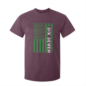 Six Seven 67 St Patricks Day Shamrock Vintage American Flag T Shirt For Kid TS11 Maroon Print Your Wear