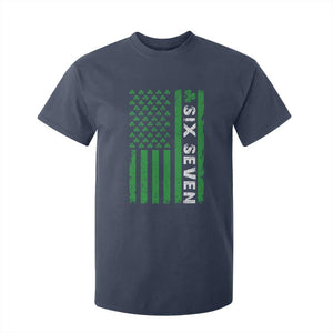 Six Seven 67 St Patricks Day Shamrock Vintage American Flag T Shirt For Kid TS11 Navy Print Your Wear