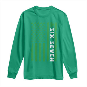 Six Seven 67 St Patricks Day Shamrock Vintage American Flag Long Sleeve Shirt TS11 Irish Green Print Your Wear