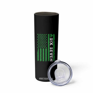 Six Seven 67 St Patricks Day Shamrock Vintage American Flag Skinny Tumbler TS11 Print Your Wear