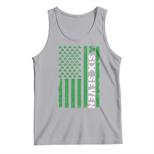 Six Seven 67 St Patricks Day Shamrock Vintage American Flag Tank Top TS11 Athletic Heather Print Your Wear