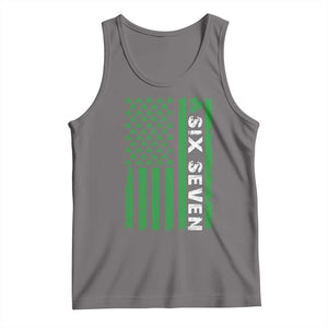 Six Seven 67 St Patricks Day Shamrock Vintage American Flag Tank Top TS11 Deep Heather Print Your Wear