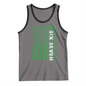 Six Seven 67 St Patricks Day Shamrock Vintage American Flag Tank Top TS11 Deep Heather Black Print Your Wear