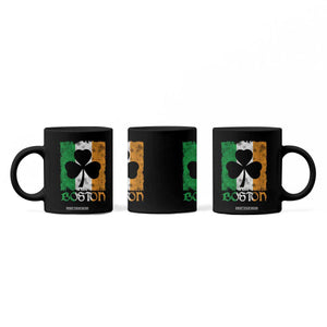 Boston St Patricks Day Coffee Mug Distressed Shamrock Vintage Irish Flag TS11 Print Your Wear