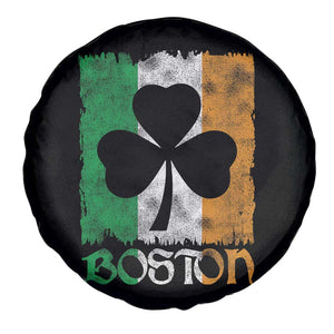 Boston St Patricks Day Spare Tire Cover Distressed Shamrock Vintage Irish Flag TS11 Print Your Wear