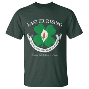 Easter Rising T Shirt Ireland Unfree Will Never Be At Peace 1916 Irish Rebellions TS11 Dark Forest Green Print Your Wear