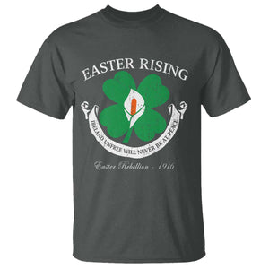 Easter Rising T Shirt Ireland Unfree Will Never Be At Peace 1916 Irish Rebellions TS11 Dark Heather Print Your Wear