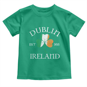 Dublin Ireland Est 988 Toddler T Shirt St Patricks Day Shamrock Leaf TS11 Irish Green Print Your Wear