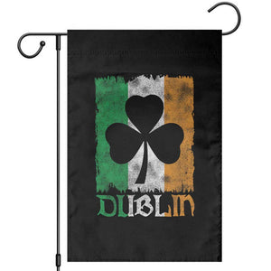 Dublin Ireland St Patricks Day Garden Flag Distressed Shamrock Vintage Irish Flag TS11 Black Print Your Wear