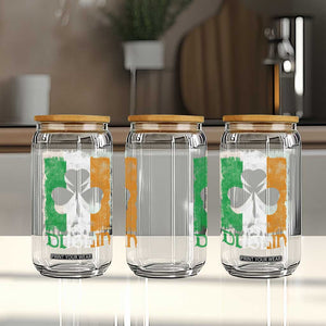 Dublin Ireland St Patricks Day Glass Can Distressed Shamrock Vintage Irish Flag TS11 Print Your Wear