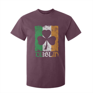 Dublin Ireland St Patricks Day T Shirt For Kid Distressed Shamrock Vintage Irish Flag TS11 Maroon Print Your Wear