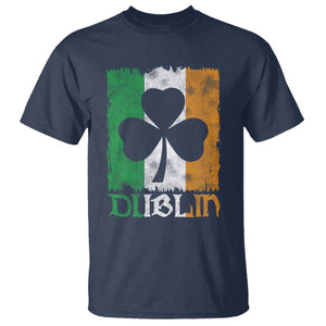 Dublin Ireland St Patricks Day T Shirt Distressed Shamrock Vintage Irish Flag TS11 Navy Print Your Wear