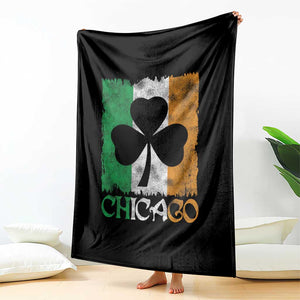 Chicago IL St Patricks Day Throw Blanket Distressed Shamrock Vintage Irish Flag TS11 Print Your Wear