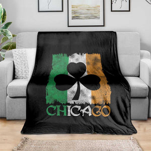 Chicago IL St Patricks Day Throw Blanket Distressed Shamrock Vintage Irish Flag TS11 Print Your Wear