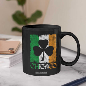 Chicago IL St Patricks Day Coffee Mug Distressed Shamrock Vintage Irish Flag TS11 Print Your Wear