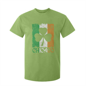 Chicago IL St Patricks Day T Shirt For Kid Distressed Shamrock Vintage Irish Flag TS11 Lime Print Your Wear