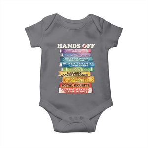 Hands Off Baby Onesie Social Security And Medicare Protest Colorful Books TS11 Charcoal Print Your Wear